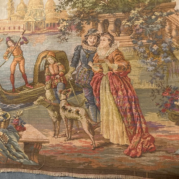 Belgium Tapestry Classic Scene Mid 20th Century Embroidery Cotton - Picture 4 of 9